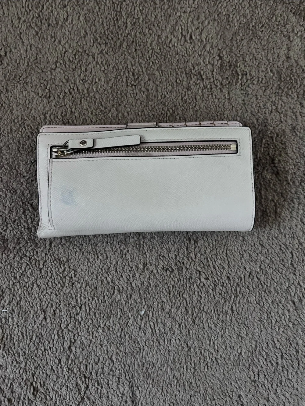 kate spade Light Gray Leather Zip Wallet